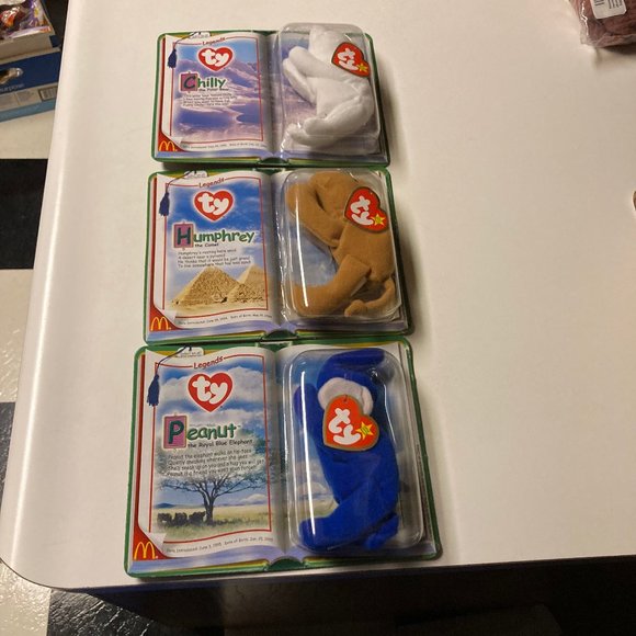 McDonald's Ty Beanie Babies "Legends" Chilly, Humphrey & Peanut - New Unopen - Picture 1 of 13